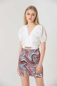 Topshow Cream Skirt Fancy Wholesale Blouse #2