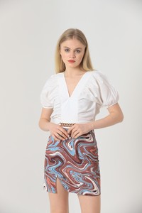 Topshow Cream Skirt Fancy Wholesale Blouse #1