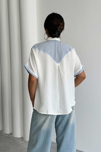 Wholesale Shirt with Stripe Detail - Light Blue | Topshow #5