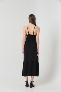 Long dress with black front embroidery #5