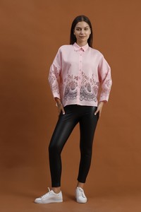 Topshow Pink Lace Detailed Wholesale Shirt #3