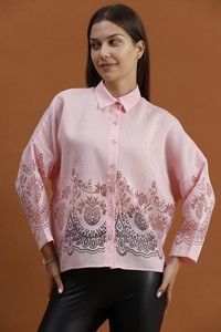 Topshow Pink Lace Detailed Wholesale Shirt #2