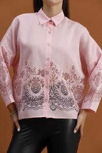 Topshow Pink Lace Detailed Wholesale Shirt #4