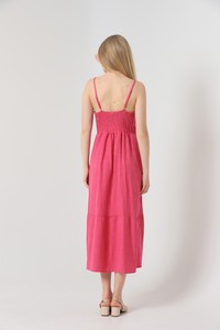 Fuchsia in front of the long dress with embroidery #5