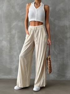 Topshow Stone Striped Woven Wholesale Trousers #2