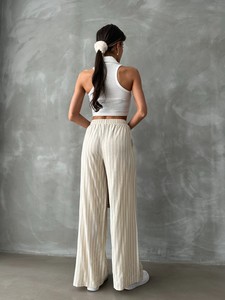 Topshow Stone Striped Woven Wholesale Trousers #5