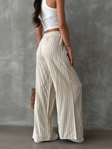 Topshow Stone Striped Woven Wholesale Trousers #4