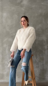 Topshow Cream Furry Jacket #3