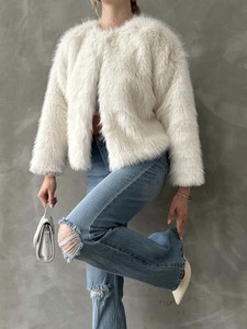 Topshow Cream Furry Jacket #4