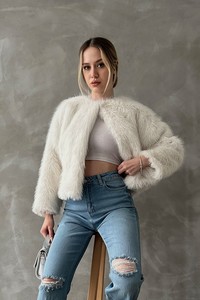 Topshow Cream Furry Jacket #2