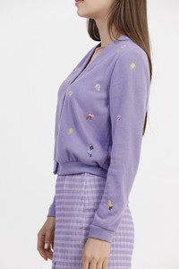 Topshow Lilac Embroidery Detailed Wholesale Cardigan #4