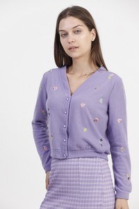 Topshow Lilac Embroidery Detailed Wholesale Cardigan #1