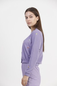 Topshow Lilac Embroidery Detailed Wholesale Cardigan #2