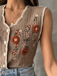 Topshow Mink Embroidered Vest #4