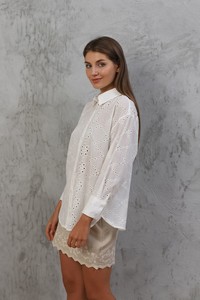 Cream Long Sleeve Poplin Shirt #2