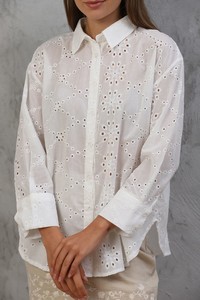 Cream Long Sleeve Poplin Shirt #4