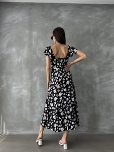 Topshow Black Floral Floral Printed Dress #5