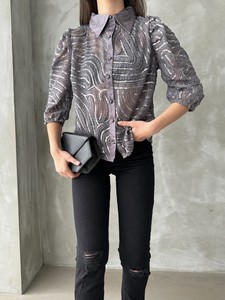 Topshow Gray Sequin Embroidered Tulle Wholesale Shirts #3