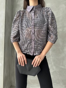 Topshow Gray Sequin Embroidered Tulle Wholesale Shirts #2