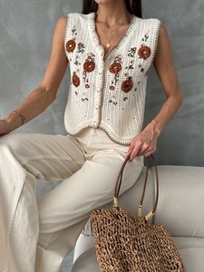 Topshow Stone Tile Embroidered Vest #4