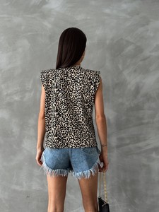 Topshow Small Leopard Leopard Printed Wholesale Blouse #5