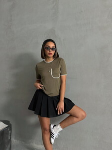 Topshow Khaki Shepherd Stitched Wholesale T-Shirt #2