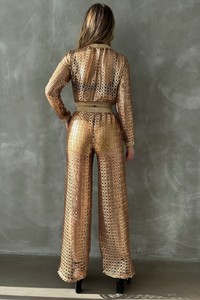 Topshow Gold Sequined Evening Dress Wholesale Trousers #5