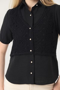 Topshow Black Laced Wholesale Shirts #4