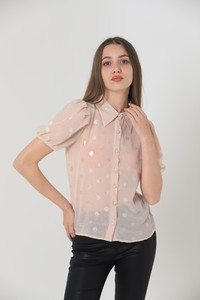 Topshow Powder Hologram Polka Dot Wholesale Shirt #2