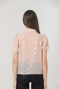 Topshow Powder Hologram Polka Dot Wholesale Shirt #5