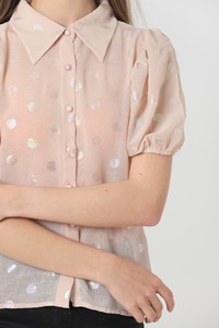 Topshow Powder Hologram Polka Dot Wholesale Shirt #4