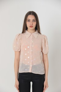 Topshow Powder Hologram Polka Dot Wholesale Shirt #3