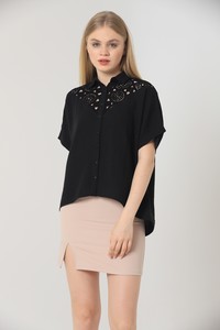 Topshow Black Laced Front Wholesale Shirt #3