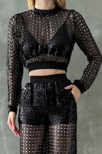 Black Sequin Sequin Evening Dress Blouse #4