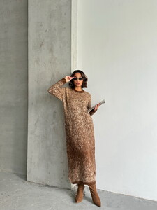 Topshow Tan Wholesale Knitwear Dress #3