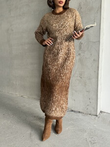 Topshow Tan Wholesale Knitwear Dress #5