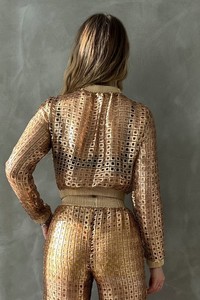 Topshow Gold Sequin Sequined Evening Dress Wholesale Blouse #5