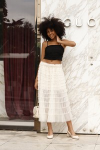 Topshow Cream Ruffled Wholesale Skirt #1