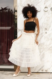 Topshow Cream Ruffled Wholesale Skirt #5