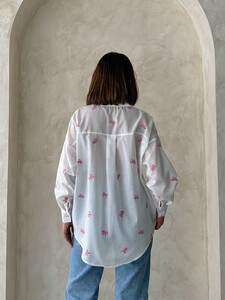 Topshow Pink Embroidered Voile Wholesale Shirt #5