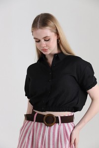 Topshow Black Wholesale Shirt with Laced Back #2