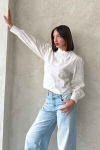 Süzüneli Wholesale Blouse - Stone | Topshow #1