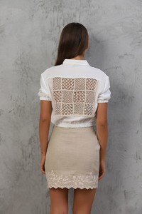 Topshow Cream Laced Back Wholesale Shirts #5