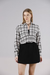 Topshow Black Checkerboard Embroidered Wholesale Shirt #2