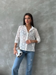 Topshow Cream Embroidery Wholesale Shirts #2