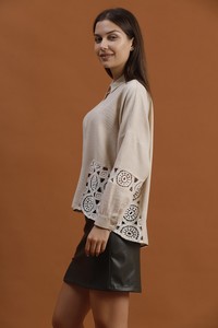 Topshow Raw Lace Garnished Shirt #3