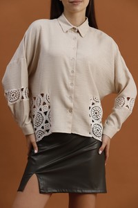 Topshow Raw Lace Garnished Shirt #4