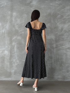 Topshow Black Polka Dot Floral Printed Dress #5