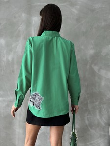 Topshow Emerald Motif Detailed Wholesale Shirt #5