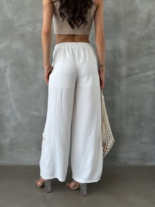 Topshow Cream Lace-Up Wholesale Trousers #5